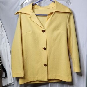 Women's Yellow Long Sleeve Blazer - Size L?